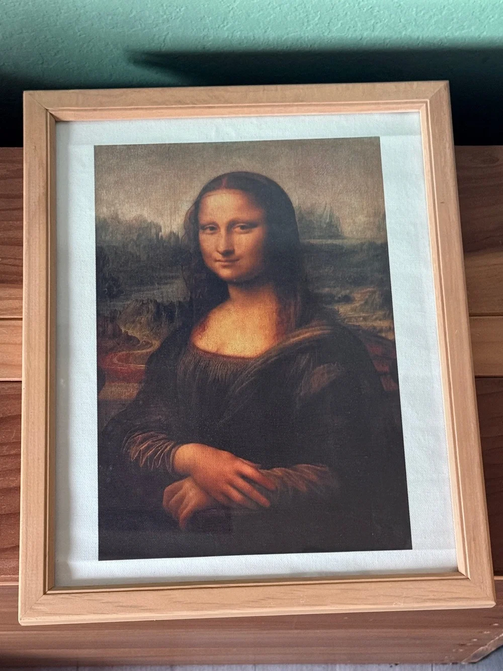 Mona Lisa Da Vinci Framed Canvas Print Reproduction Wood Frame 15x12”